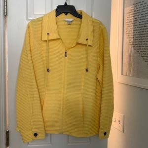 Yellow Christopher & Banks waffle jacket